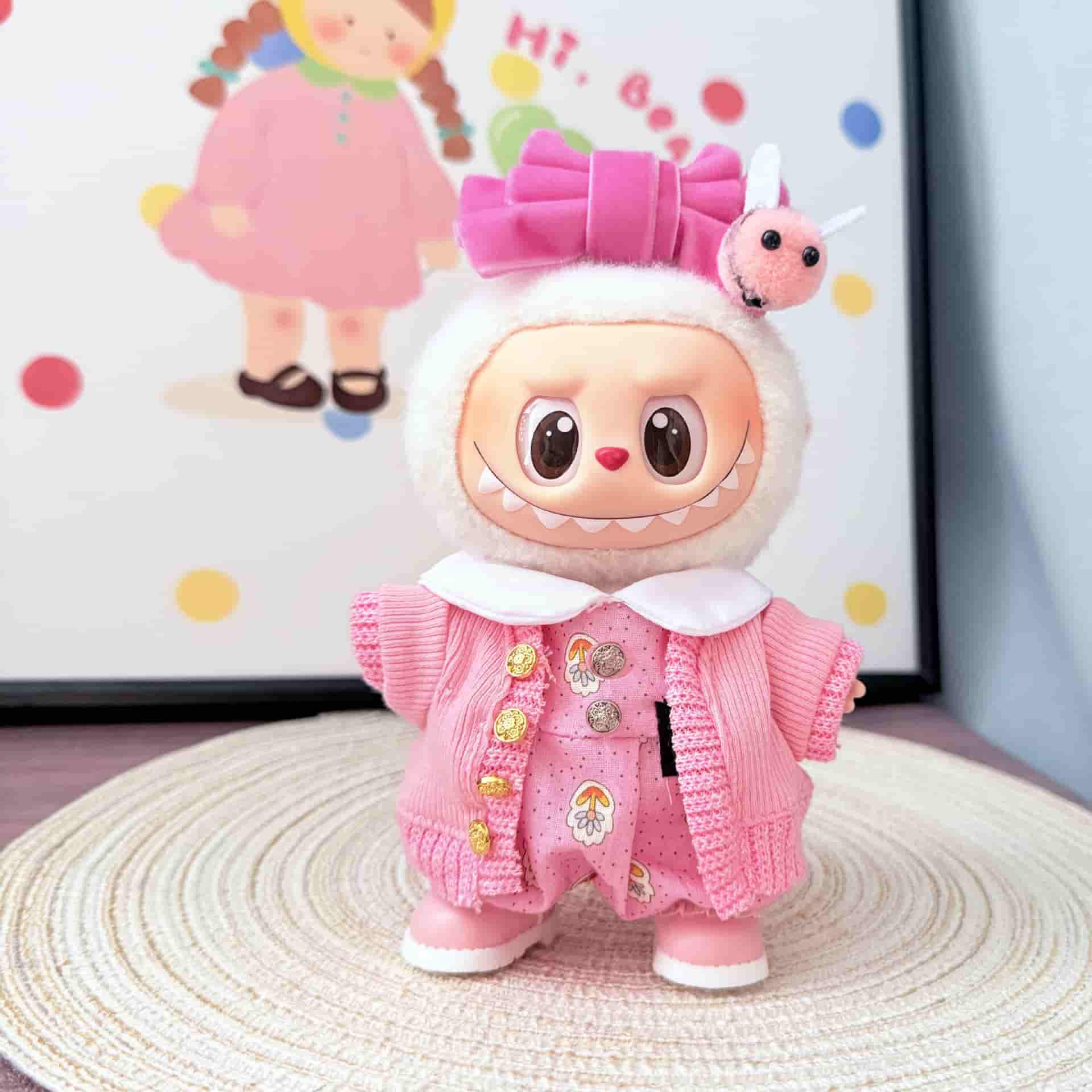 Labubu Blooming Blossom Pink Set – Floral Outfit with KD Pink Shoes
