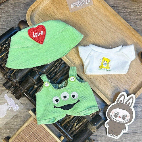Labubu Alien Monster Outfit – Heart Hat, T-Shirt & Overalls - MuffuLabSYD039