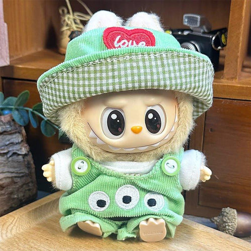 Labubu Alien Monster Outfit – Heart Hat, T-Shirt & Overalls - MuffuLabSYD039