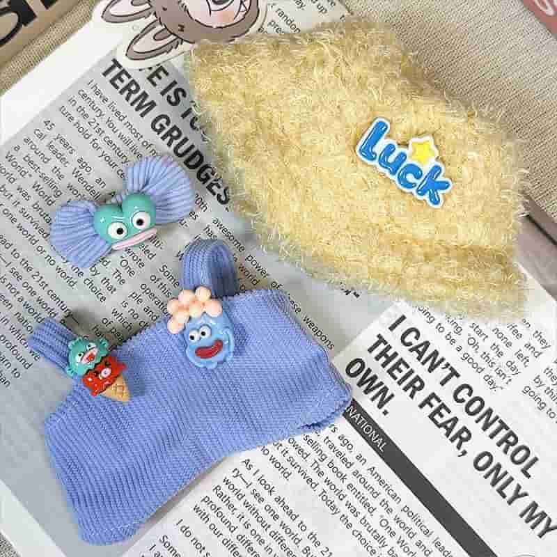 Labubu Big - Mouth Blue Fish Set – Luck Hat, Headband & Overalls - MuffuLabSYD029