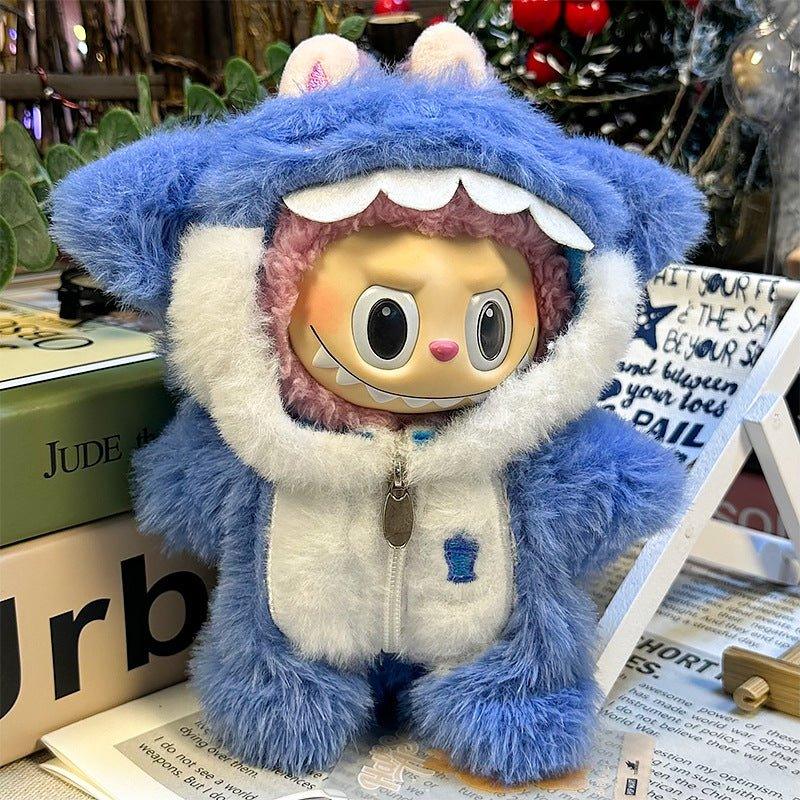 Labubu Blue Zipper Shark Costume – One - Piece Outfit with Fin Design - MuffuLabSYD028