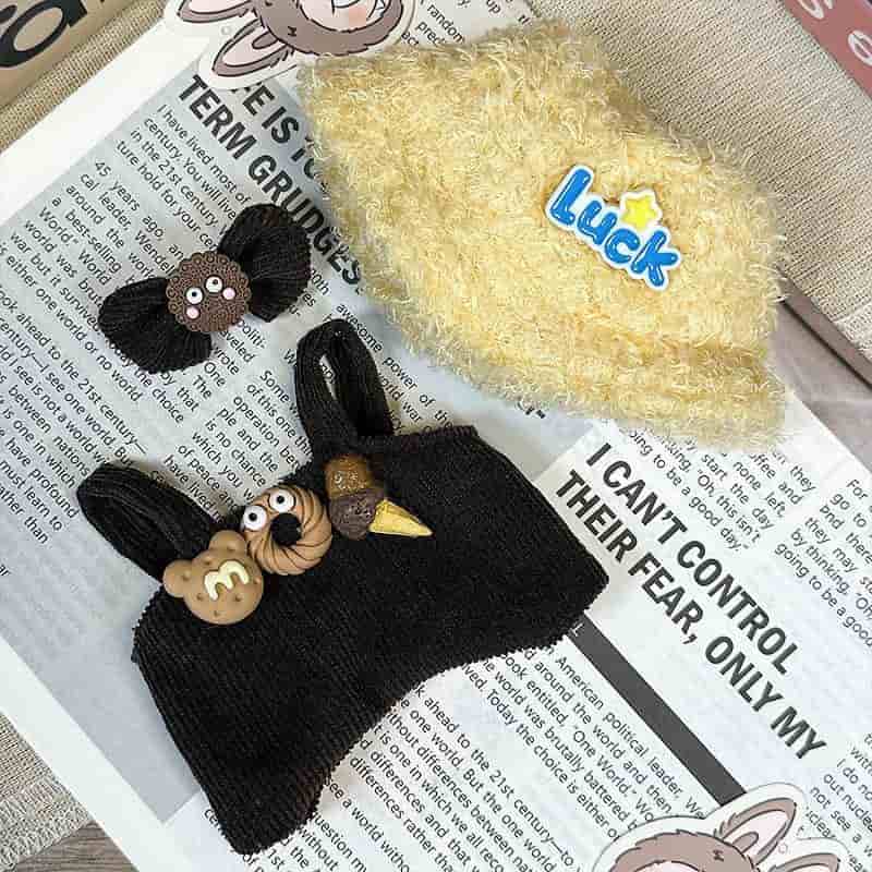 Labubu Brown Donut Set – Luck Hat, Headband & Overalls - MuffuLabSYD051