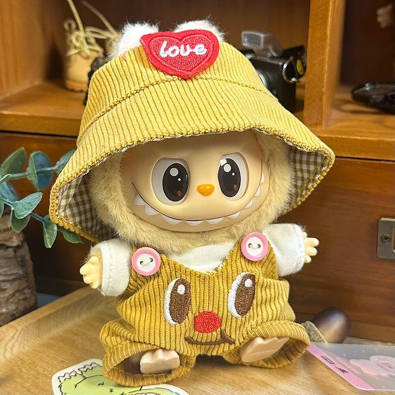 Labubu Butter Bear Set – Heart Hat, T-Shirt & Overalls - MuffuLabSYD024