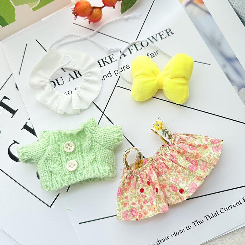 Labubu Floral Pink Picnic Outfit – 4 - Piece Set with Yellow Glasses - MuffuLabZGG005