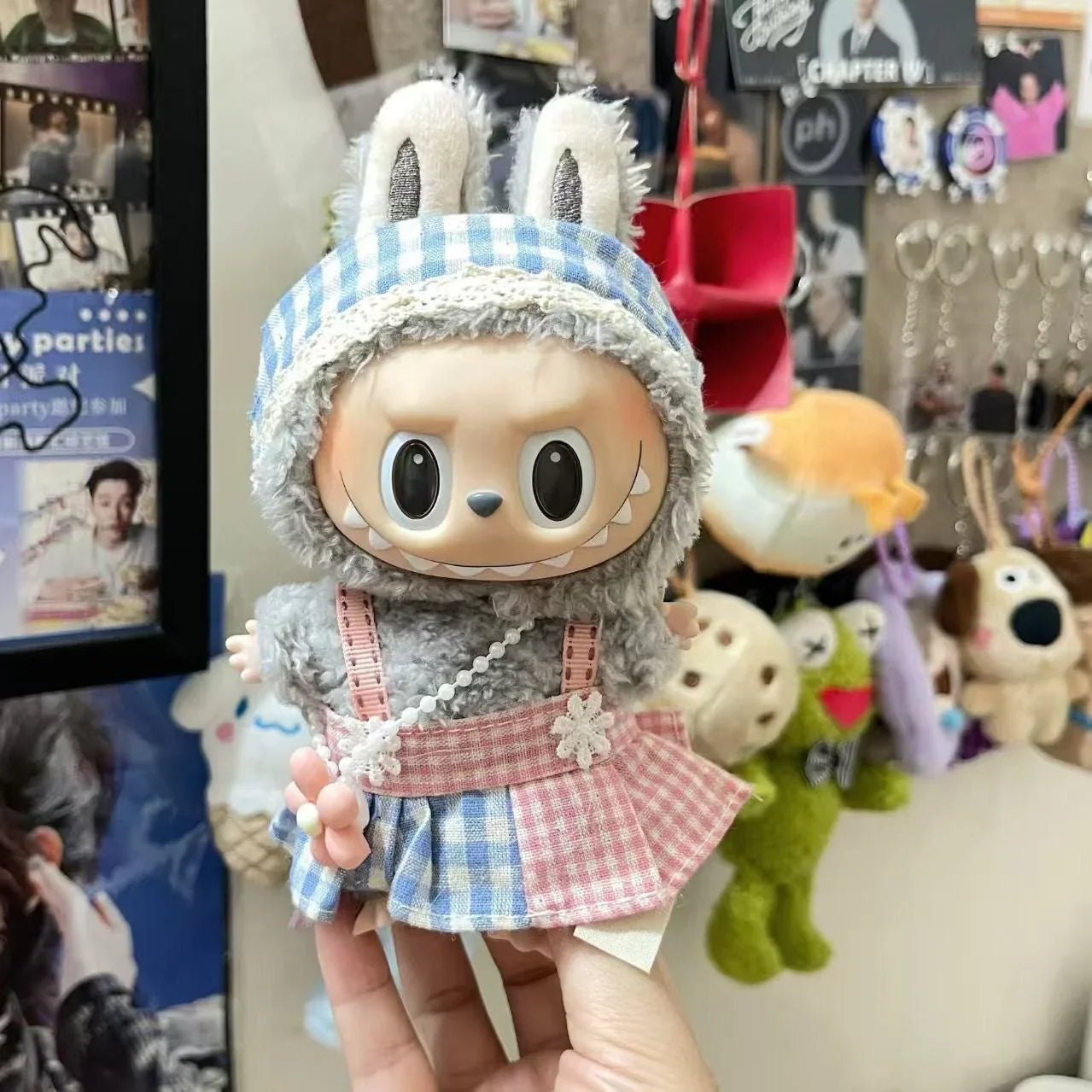 Labubu Pastel Plaid Cottagecore Dress Set - MuffuLabSYD053