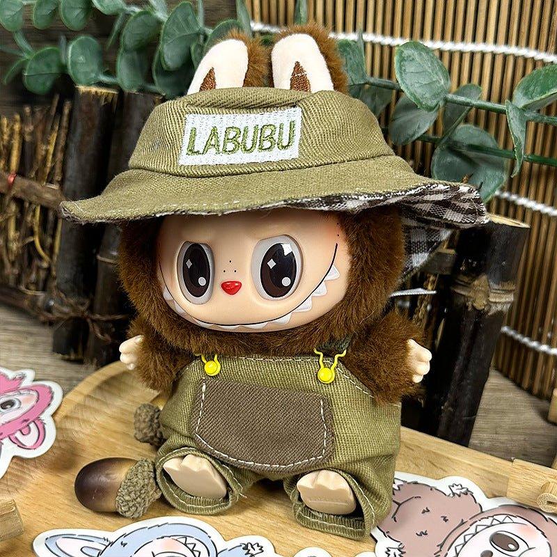 Labubu Pocket Hunter Outfit – Fisherman Hat & Overalls Set - MuffuLabSYD026