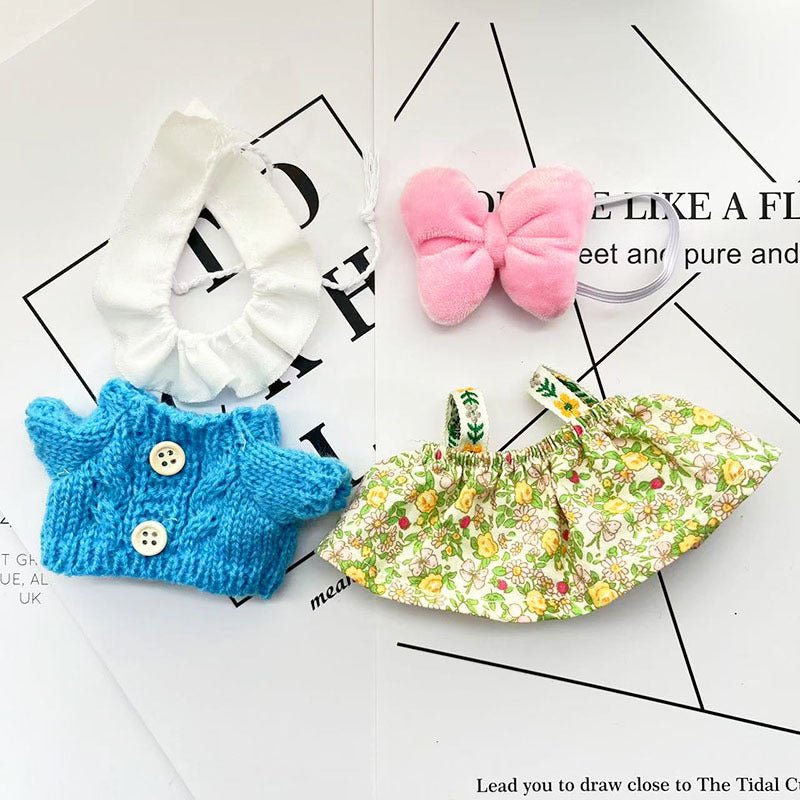 Labubu Spring Picnic Set with Floral Dress, White Glasses & Purple Shoes - MuffuLabZGG002
