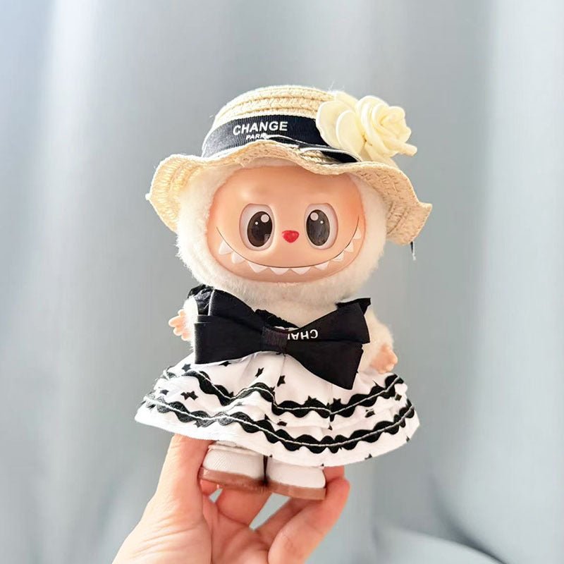 Labubu Starry Night Princess Dress with White Princess Shoes & Black - Trimmed Hat - MuffuLabZGG021
