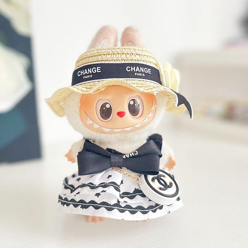 Labubu Starry Night Princess Dress with White Princess Shoes & Black - Trimmed Hat - MuffuLabZGG021